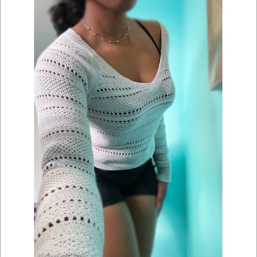 Cute Aéropostale White Knitted Sweatshirt